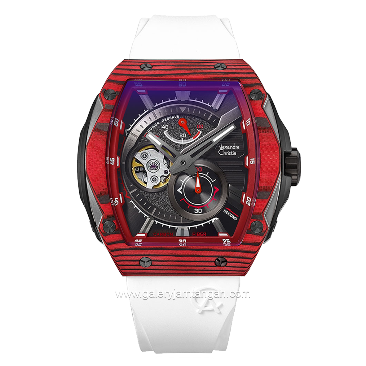 Alexandre Christie AC 6608 MA Automatic White Red Special Edition