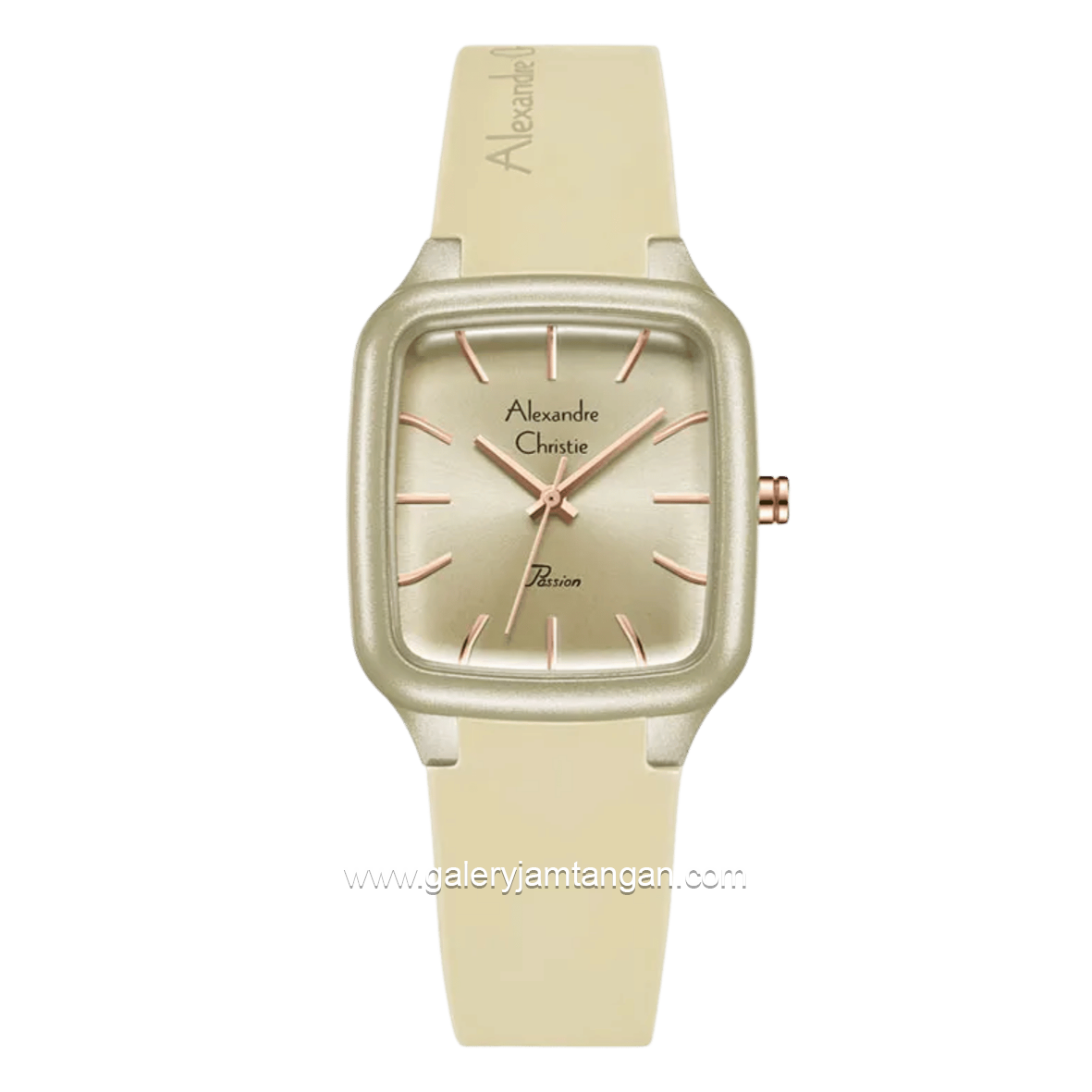 Alexandre Christie Passion AC 2A08 LH RRGBG Beige Dial Beige Rubber Strap