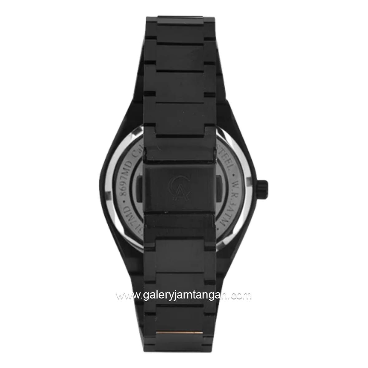 Alexandre Christie AC 8697 LD BIPBA Sapphire Black Dial Black Stainless Steel Strap