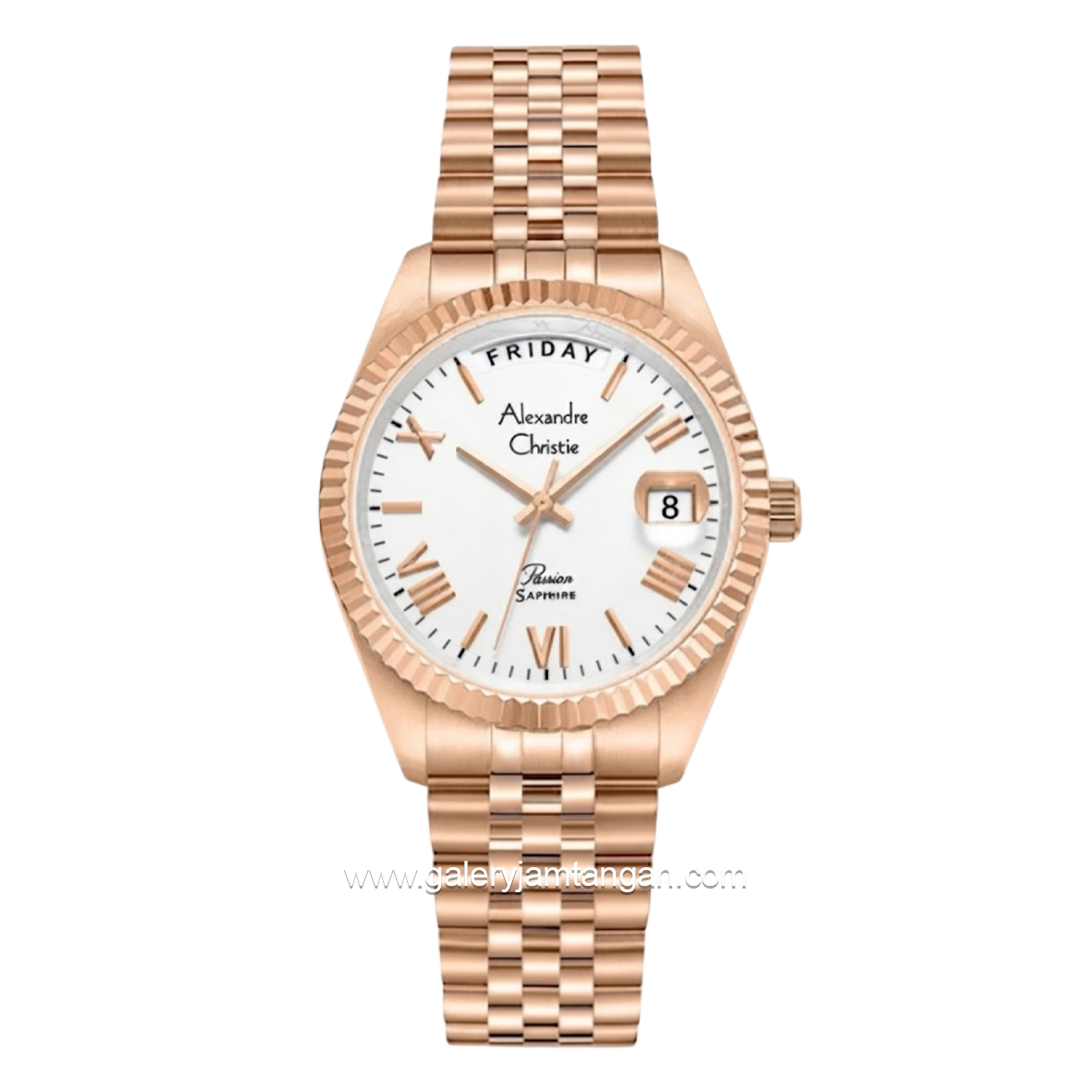 Alexandre Christie AC 5014 LEBRGSL White Dial Rose Gold Stainless Steel Strap