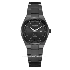 Alexandre Christie AC 8697 LD BIPBA Sapphire Black Dial Black Stainless Steel Strap