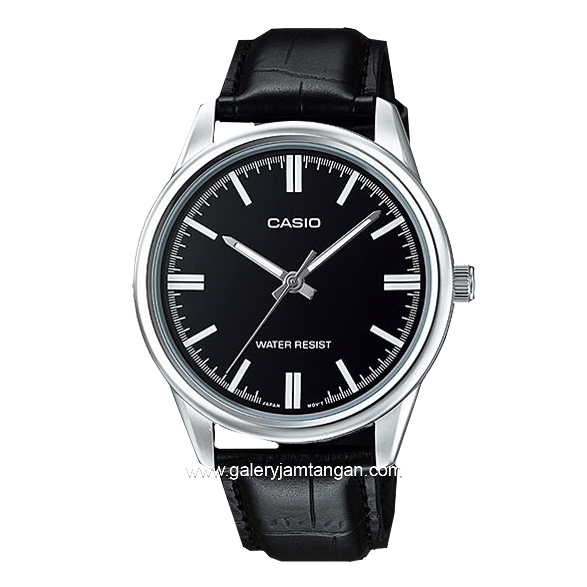 CASIO General LTP-V005L-1AUDF Black Silver Leather Strap