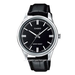 CASIO General LTP-V005L-1AUDF Black Silver Leather Strap