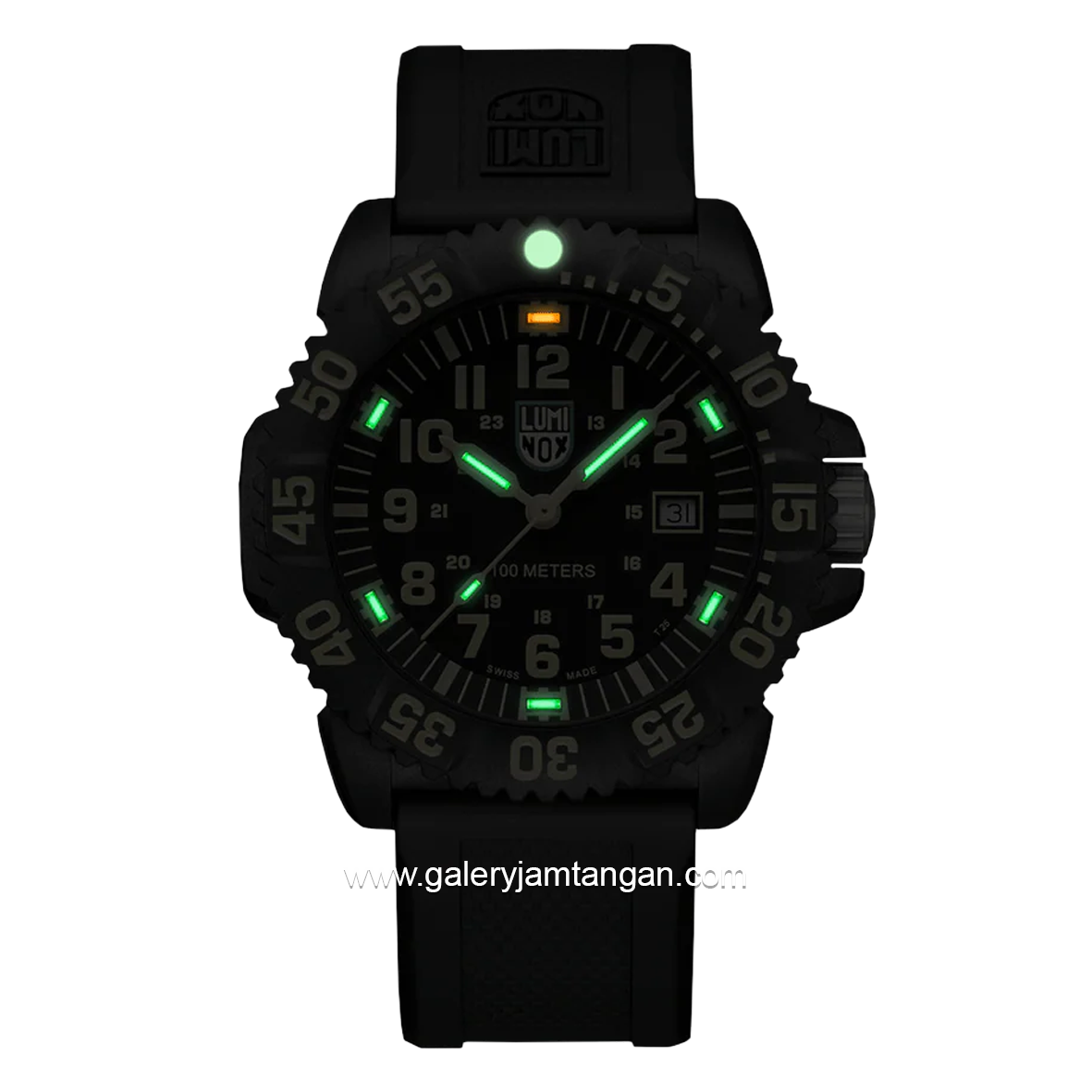 LUMINOX X2.2055 Black List Yellow Genuine Rubber Swiss Made
