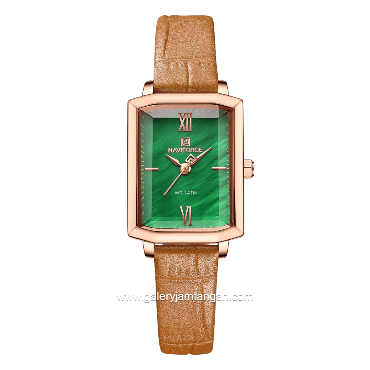 NAVIFORCE NF-5039 Tan Dial Green Leather Strap