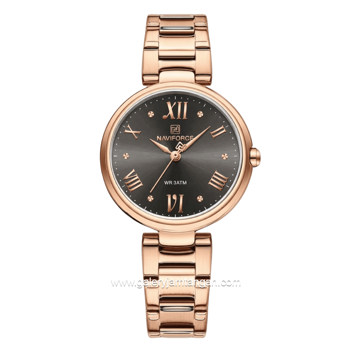 NAVIFORCE NF-5030 Rosegold Dial Brown Stainless Steel Strap