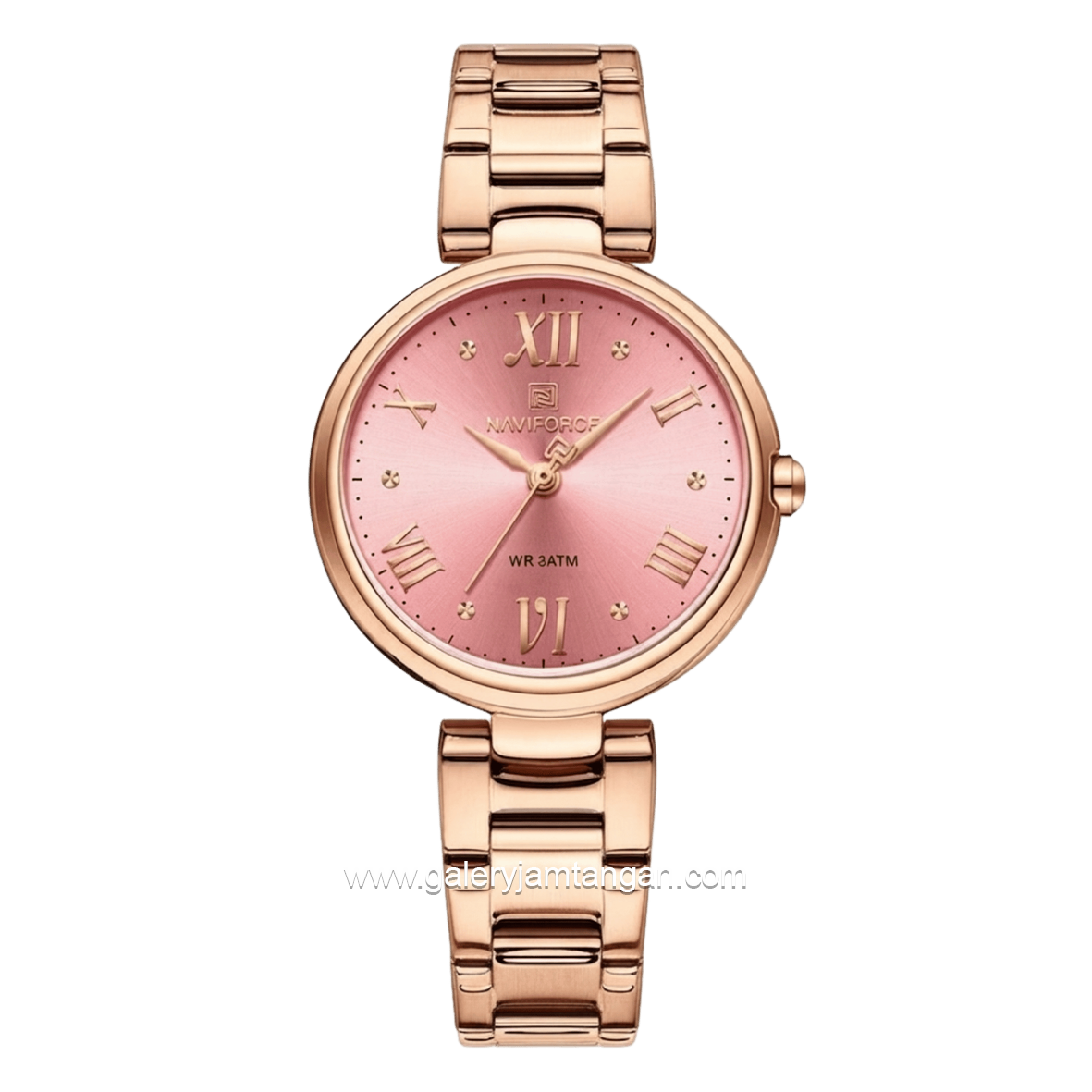 NAVIFORCE NF-5030 Rosegold Dial Red Stainless Steel Strap
