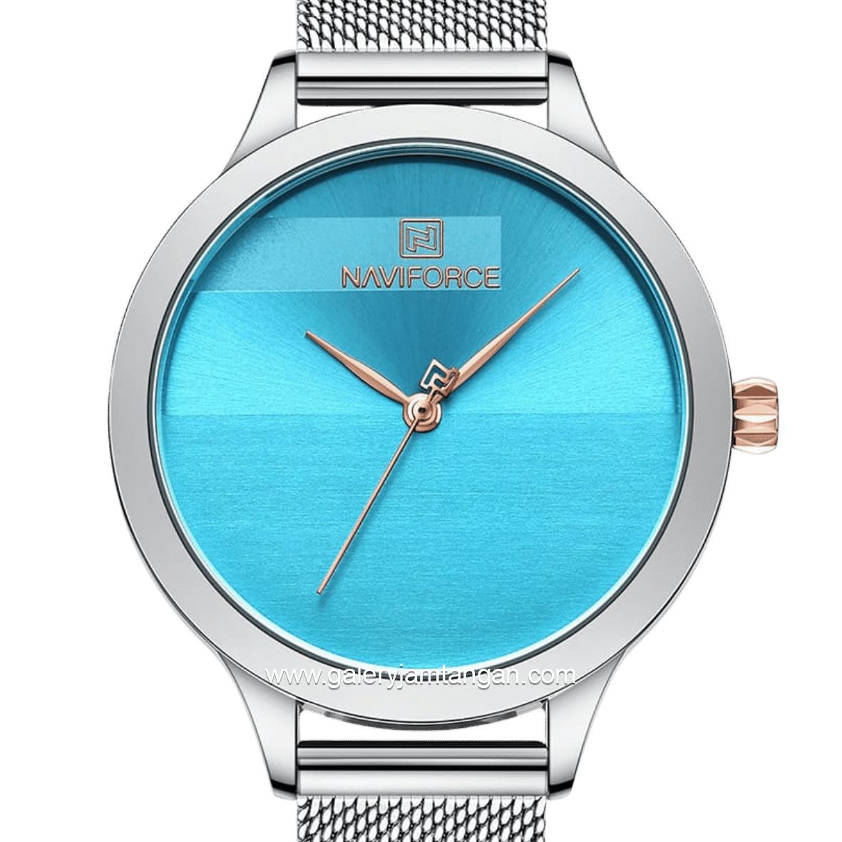 NAVIFORCE NF-5027L Silver Dial Blue Mesh Stainless Steel