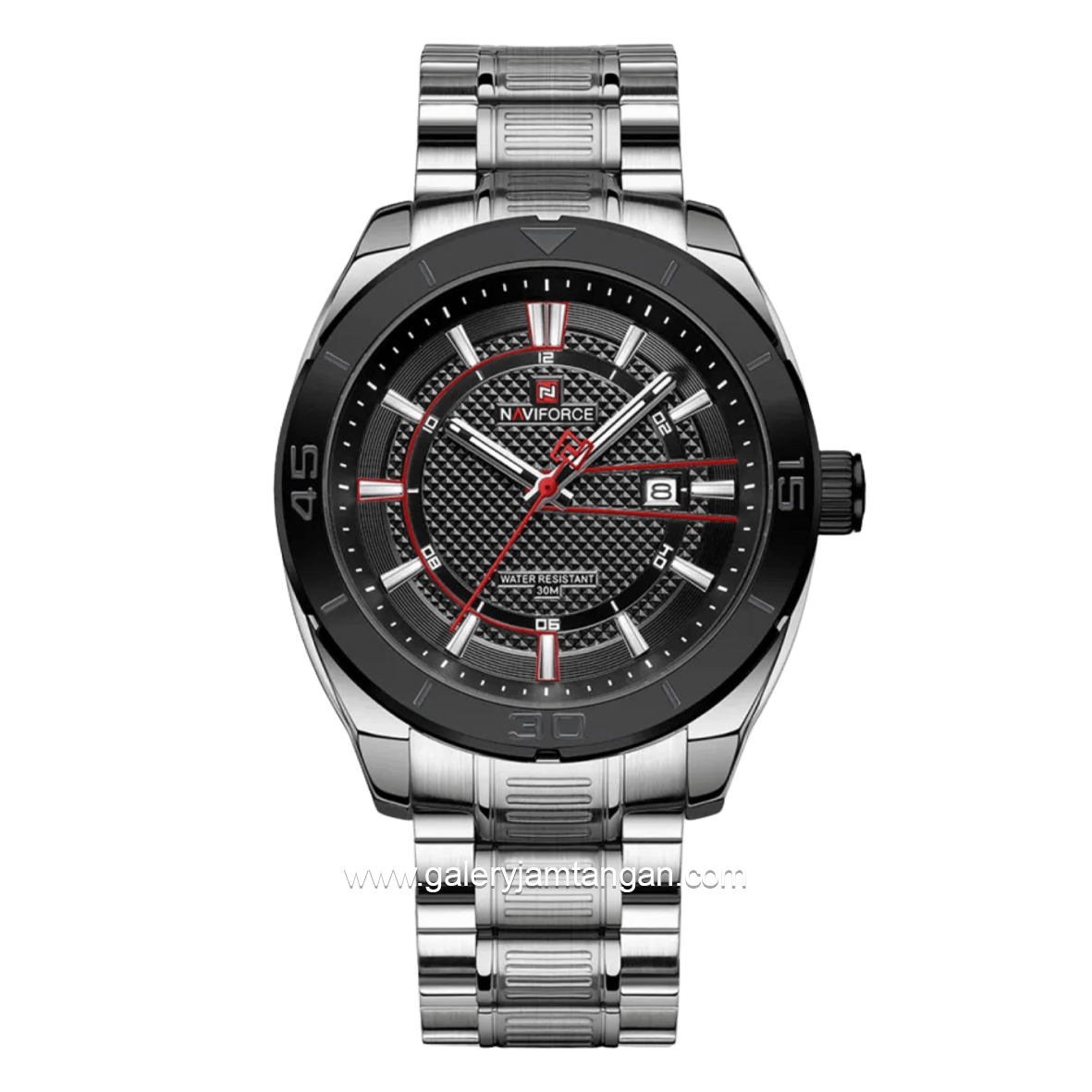 NAVIFORCE NF-9210 Silver Dial Black Stainless Steel