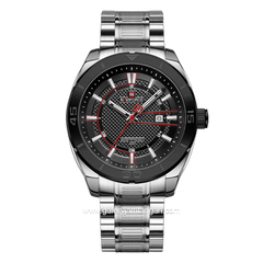 NAVIFORCE NF-9210 Silver Dial Black Stainless Steel