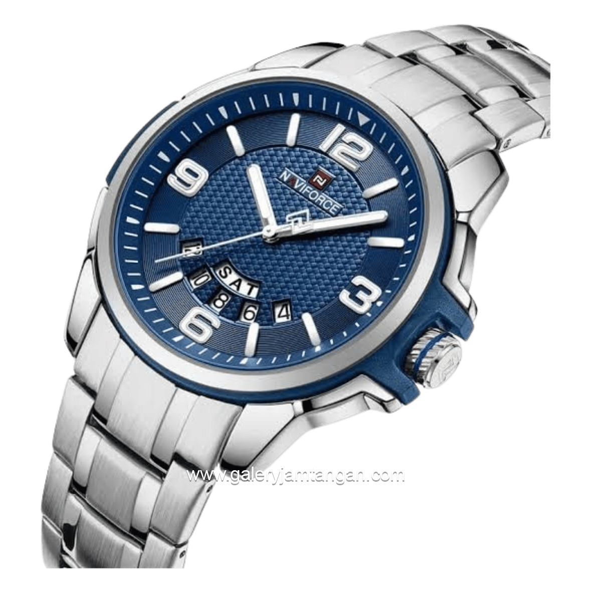 NAVIFORCE NF-9215 Silver Dial Blue Stainless Steel Strap
