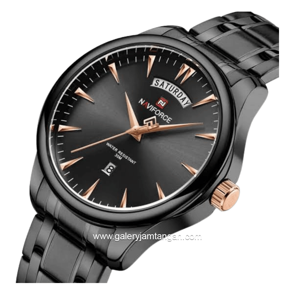 NAVIFORCE NF-9213M Black Hour Marker Rosegold Stainless Steel