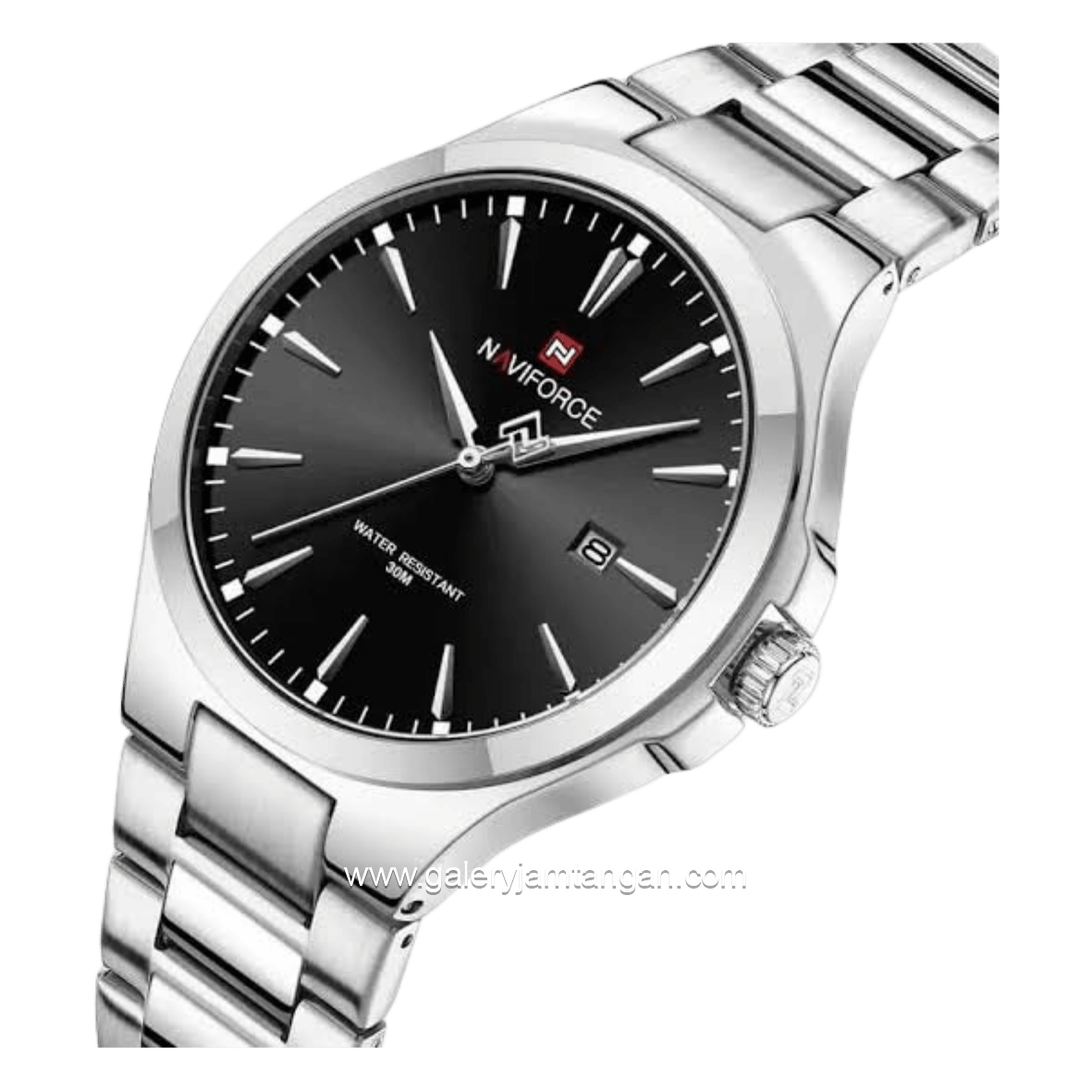 NAVIFORCE NF-9214 Silver Dial Black Stainless Steel