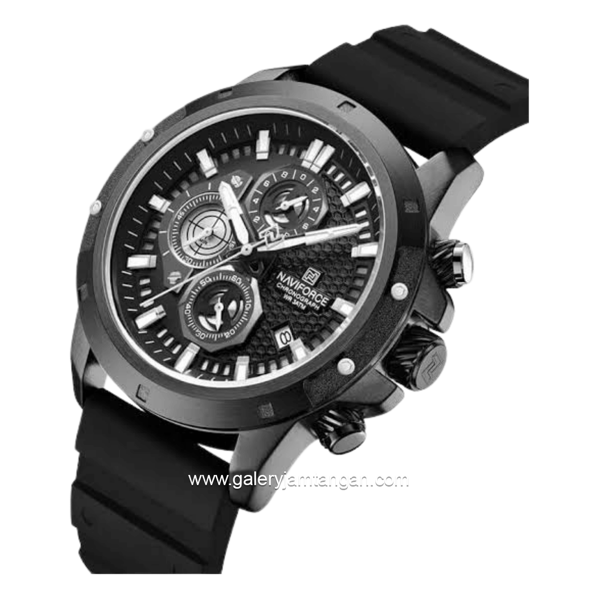 NAVIFORCE NF-8036M Chronograph Full Black Silicone Strap