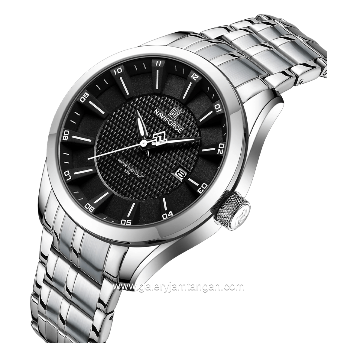 NAVIFORCE NF-8032 Silver Dial Black Stainless Steel