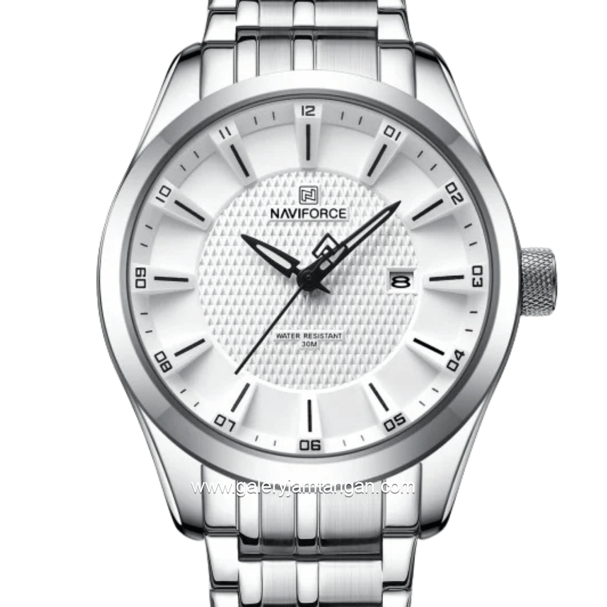NAVIFORCE NF-8032 Silver Dial White Stainless Steel