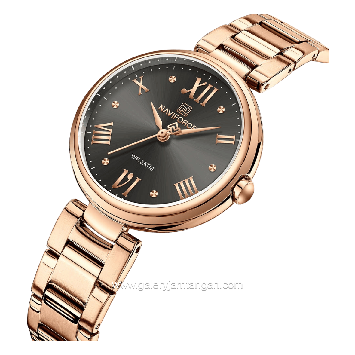 NAVIFORCE NF-5030 Rosegold Dial Brown Stainless Steel Strap