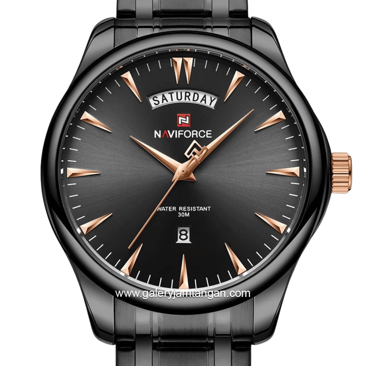 NAVIFORCE NF-9213M Black Hour Marker Rosegold Stainless Steel