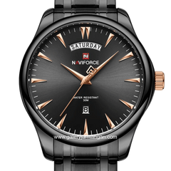NAVIFORCE NF-9213M Black Hour Marker Rosegold Stainless Steel