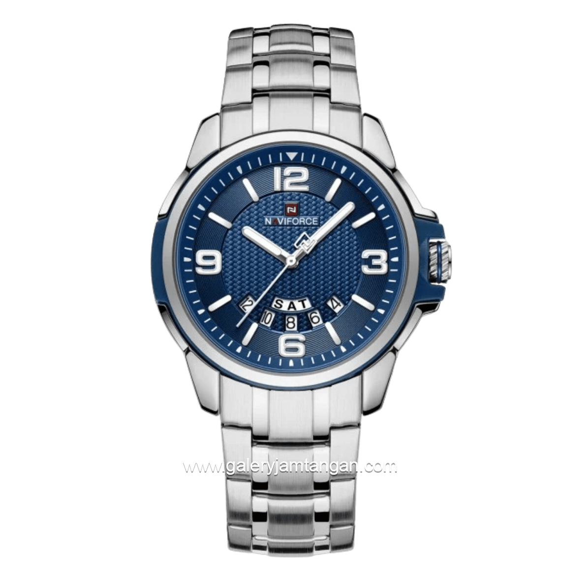 NAVIFORCE NF-9215 Silver Dial Blue Stainless Steel Strap