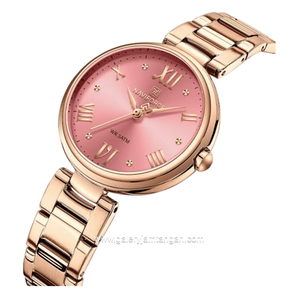 NAVIFORCE NF-5030 Rosegold Dial Red Stainless Steel Strap