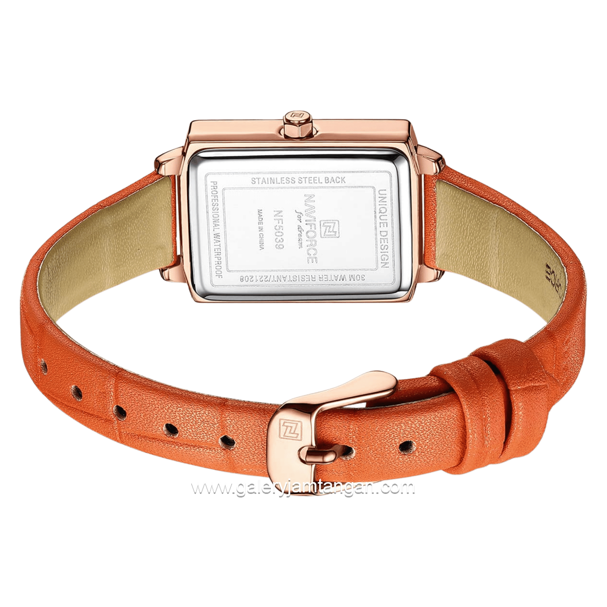 NAVIFORCE NF-5039 Tan Dial Green Leather Strap