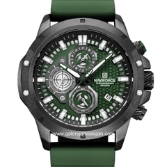 NAVIFORCE NF-8036M Chronograph Green Black Silicone Strap