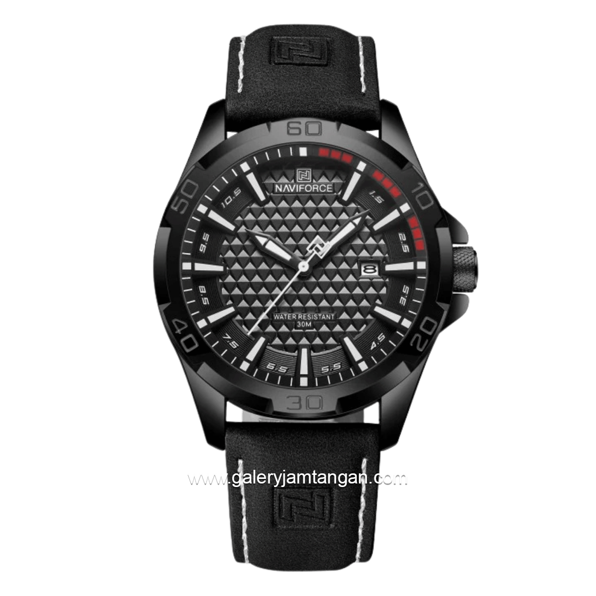 NAVIFORCE NF-8023 Full Black Leather Strap