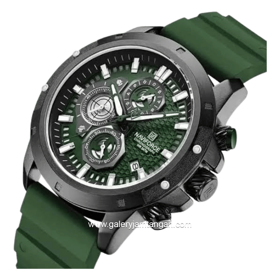 NAVIFORCE NF-8036M Chronograph Green Black Silicone Strap