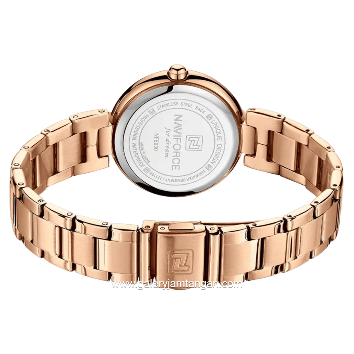 NAVIFORCE NF-5030 Rosegold Dial Red Stainless Steel Strap