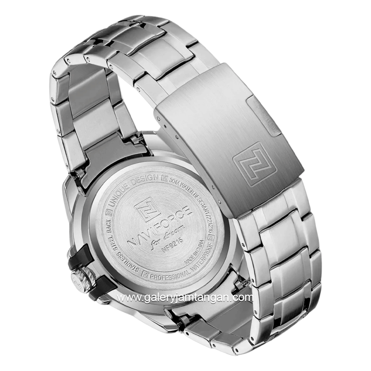 NAVIFORCE NF-9215 Silver Dial Blue Stainless Steel Strap