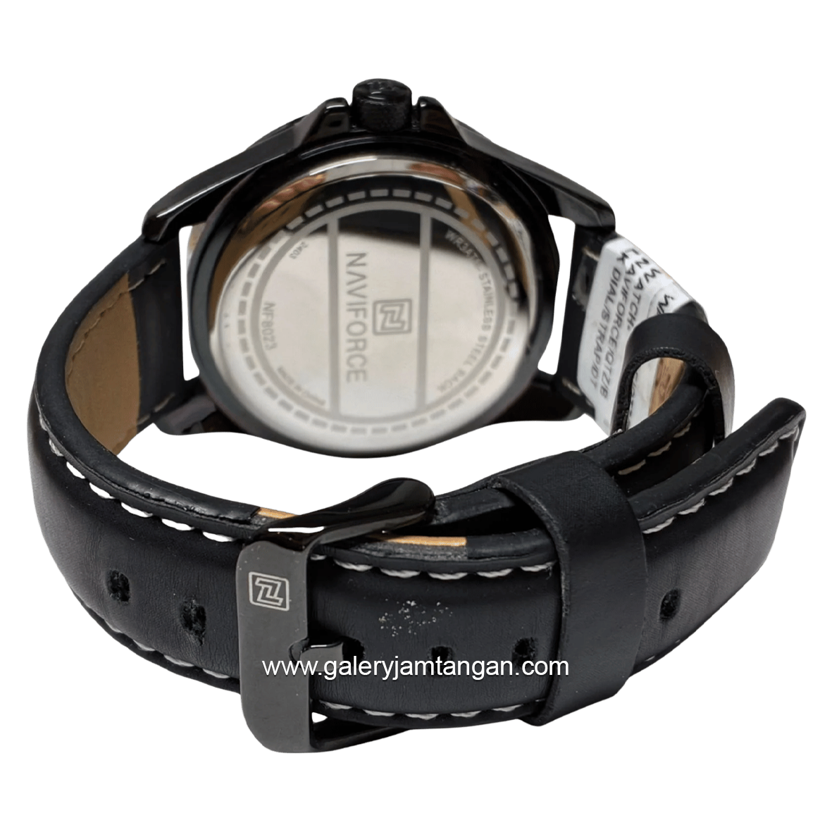 NAVIFORCE NF-8023 Full Black Leather Strap
