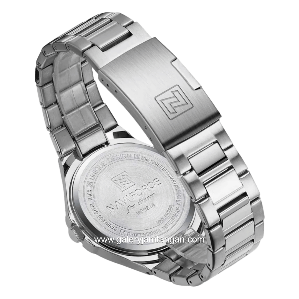 NAVIFORCE NF-9214 Silver Dial Black Stainless Steel