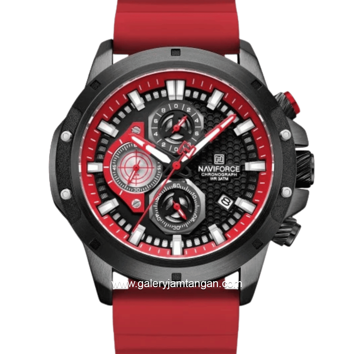 NAVIFORCE NF-8036M Chronograph Red Black Silicone Strap