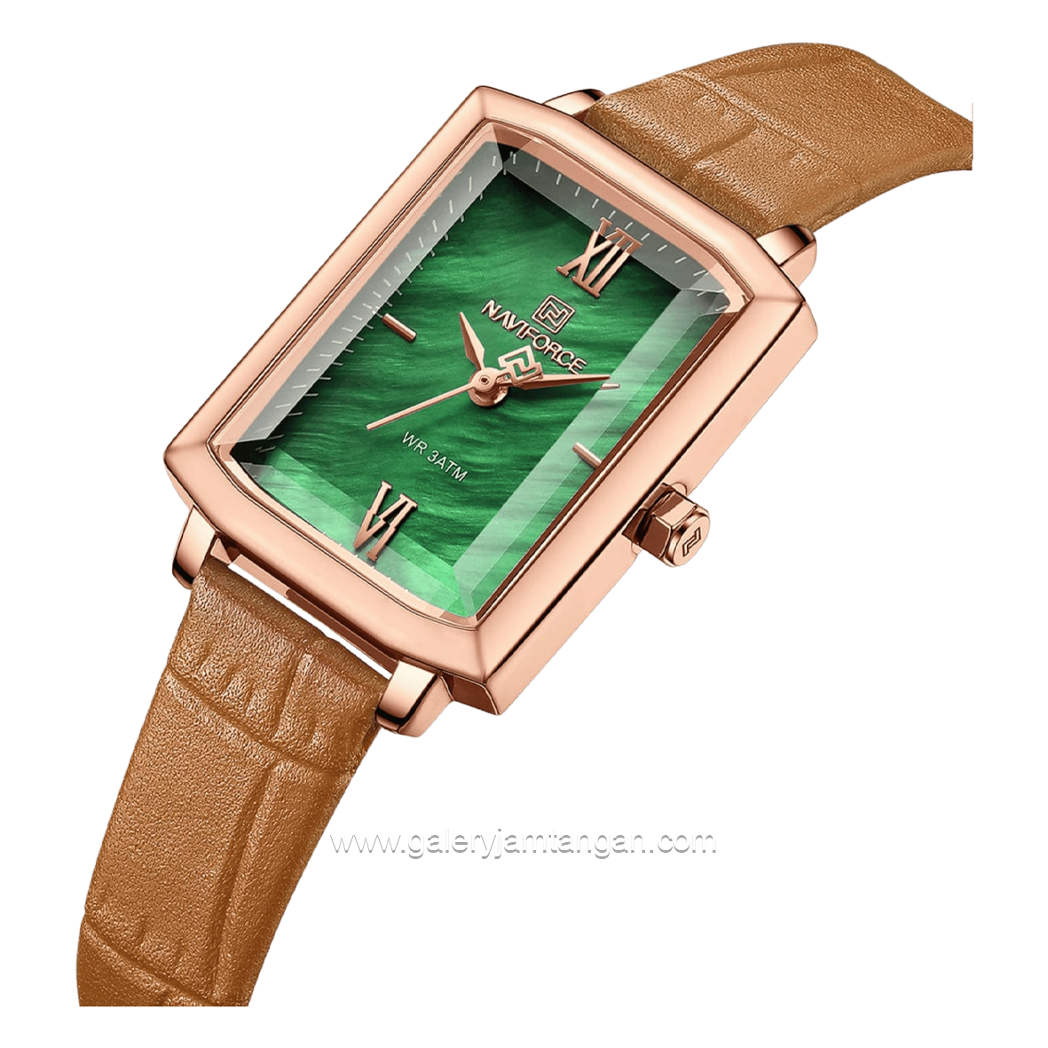 NAVIFORCE NF-5039 Tan Dial Green Leather Strap