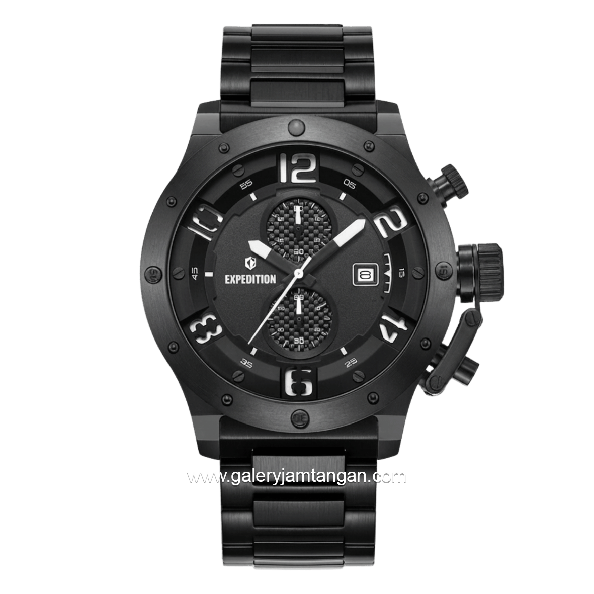 EXPEDITION E 6381 MCBIPBASL1 Chronograph Black Jarum White Stainless Steel Strap