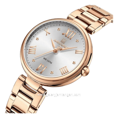 NAVIFORCE NF-5030 Rosegold Dial White Stainless Steel Strap