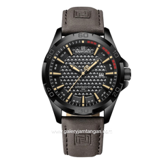 NAVIFORCE NF-8023 Brown Black Leather Strap