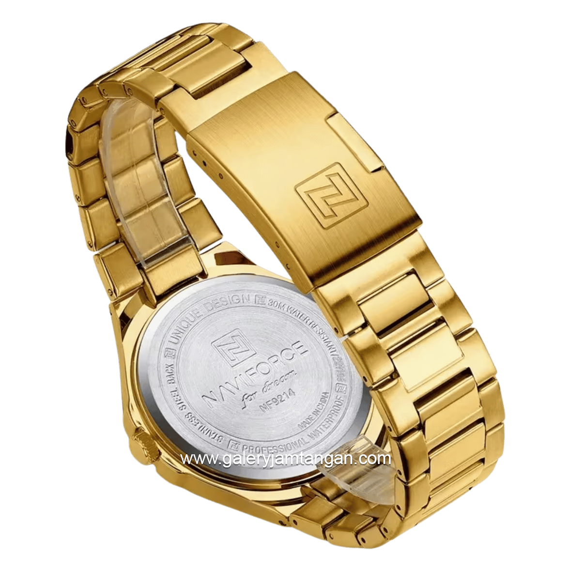 NAVIFORCE NF-9214 Gold Dial Black Stainless Steel