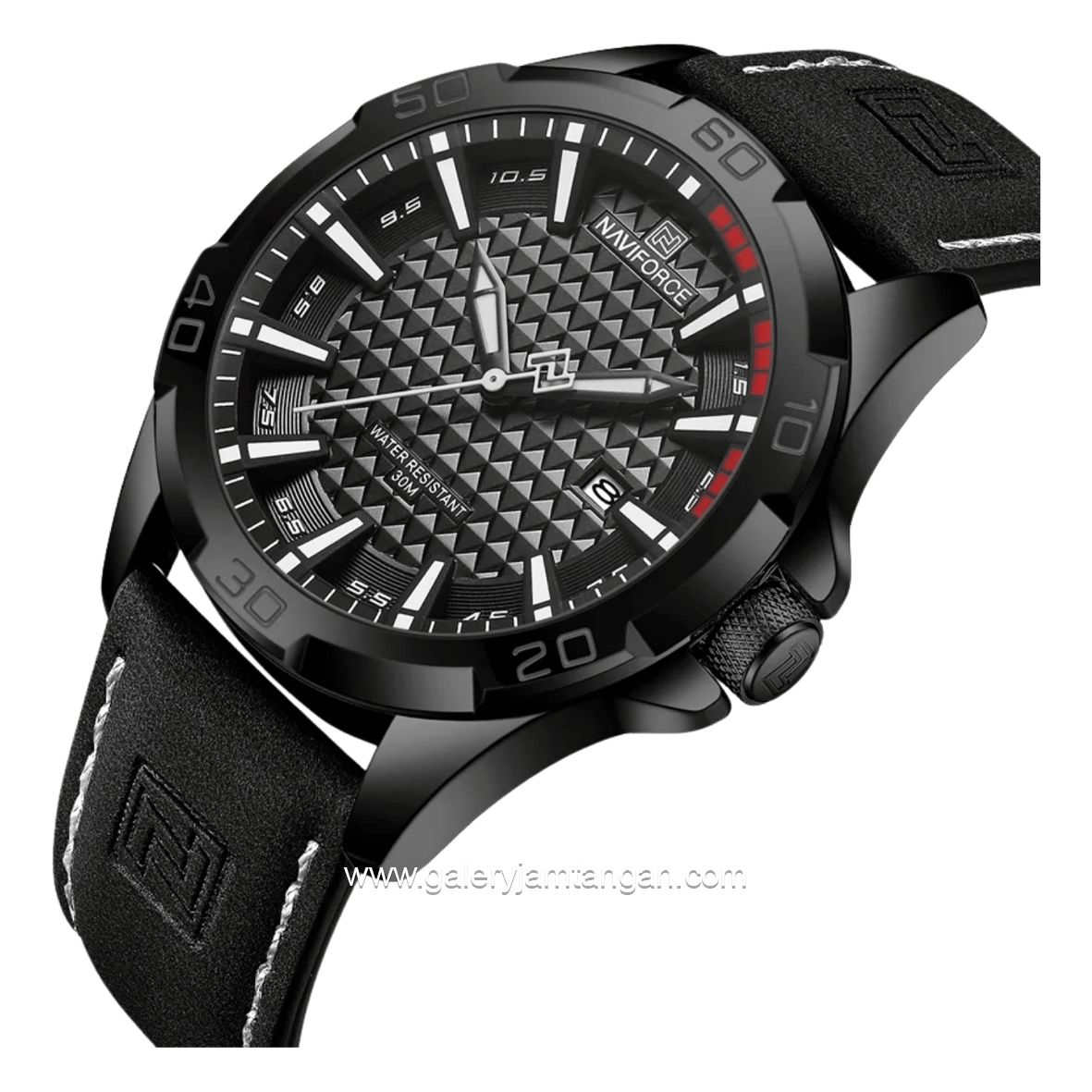 NAVIFORCE NF-8023 Full Black Leather Strap