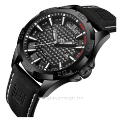 NAVIFORCE NF-8023 Full Black Leather Strap
