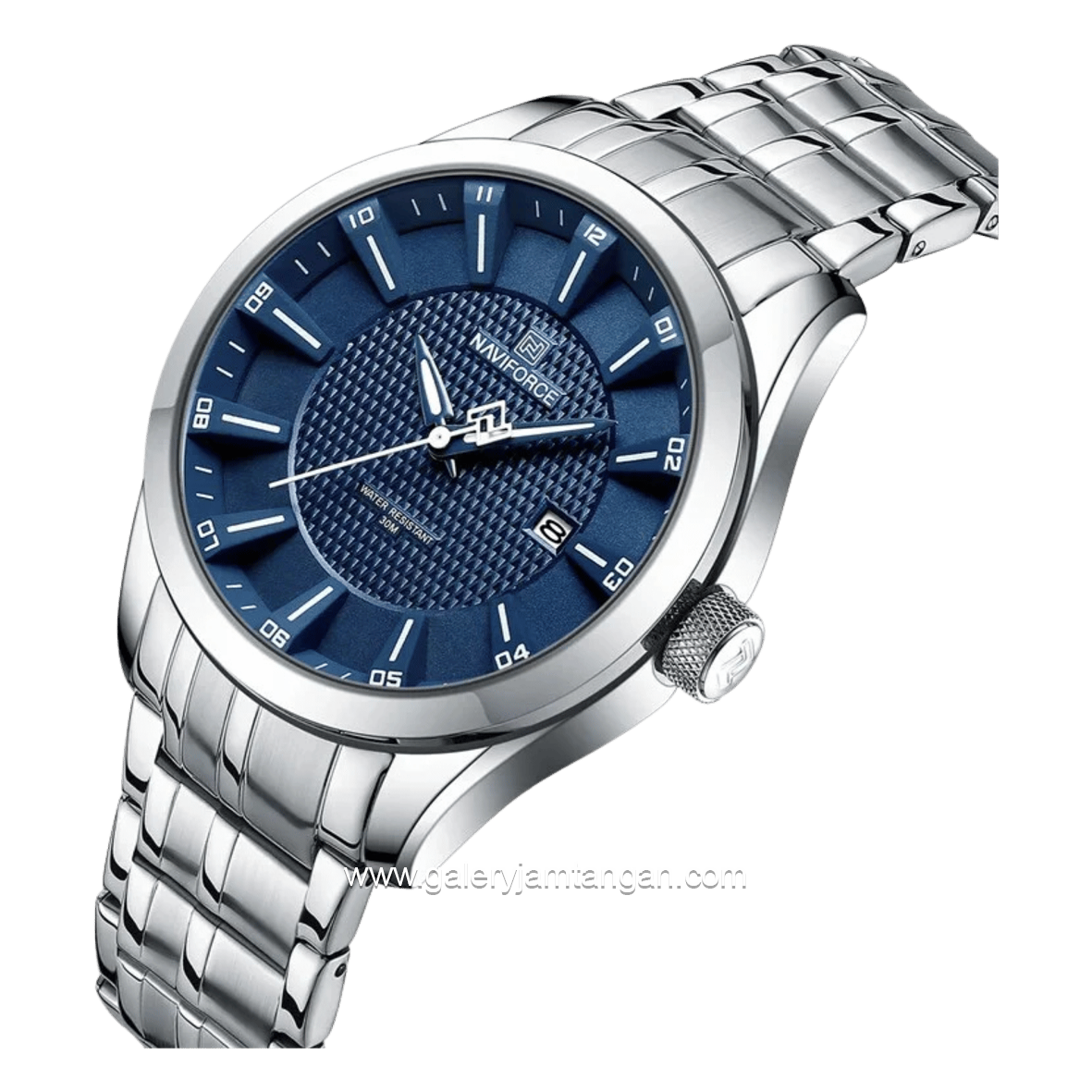 NAVIFORCE NF-8032 Silver Dial Navy Stainless Steel