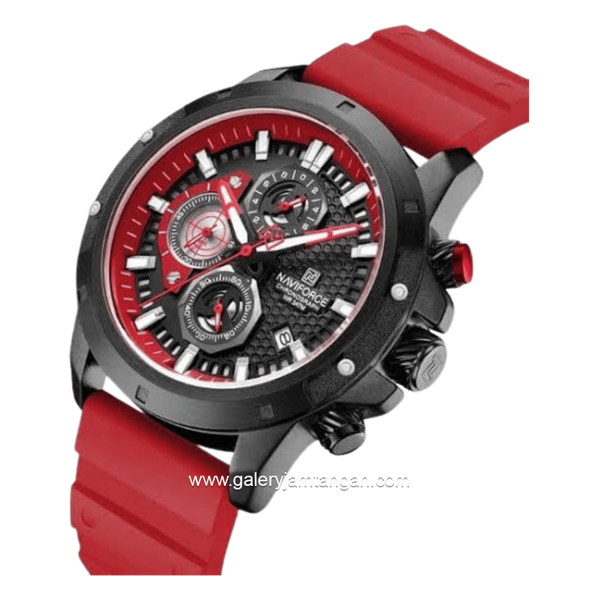 NAVIFORCE NF-8036M Chronograph Red Black Silicone Strap