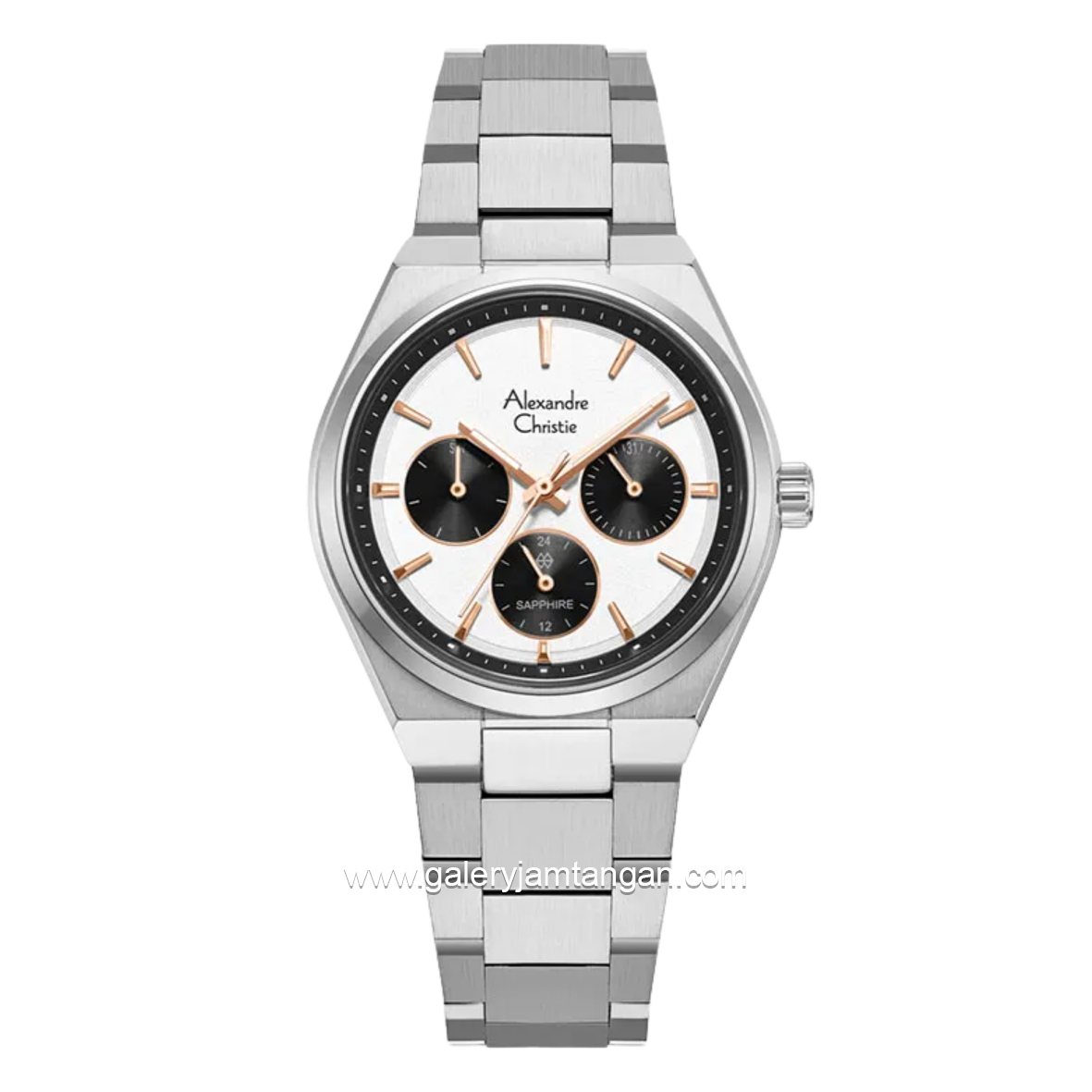 Alexandre Christie AC 8697 BF BSSSLRG Sapphire Silver Dial Stainless Steel Strap