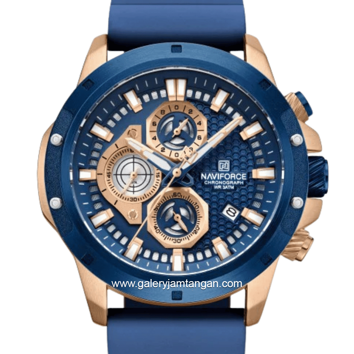 NAVIFORCE NF-8036M Chronograph Blue Rosegold Silicone Strap