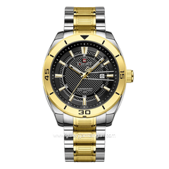 NAVIFORCE NF-9210 Silver Gold Dial Black Stainless Steel