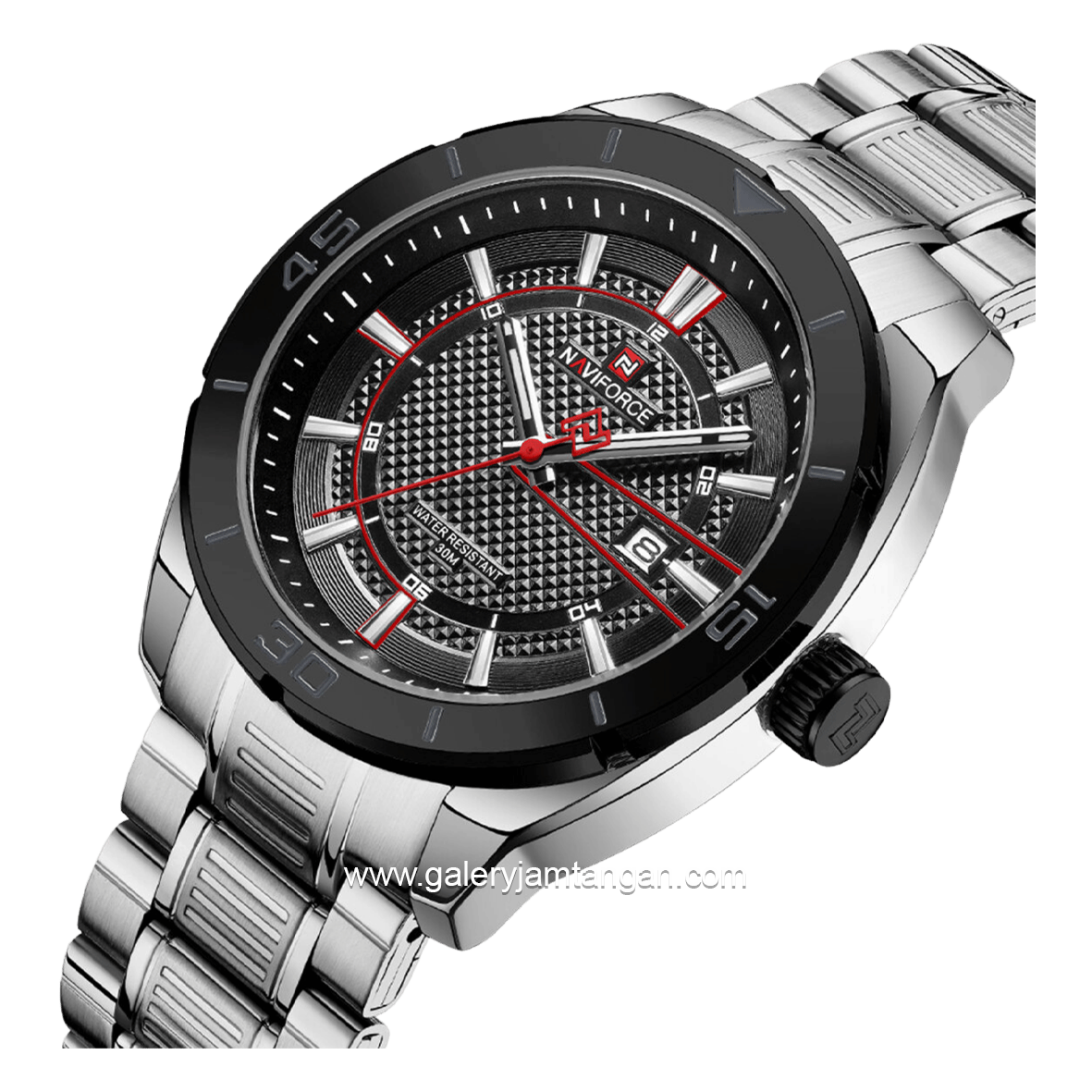 NAVIFORCE NF-9210 Silver Dial Black Stainless Steel