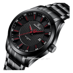 NAVIFORCE NF-8032 Black Hour Marker Red Stainless Steel