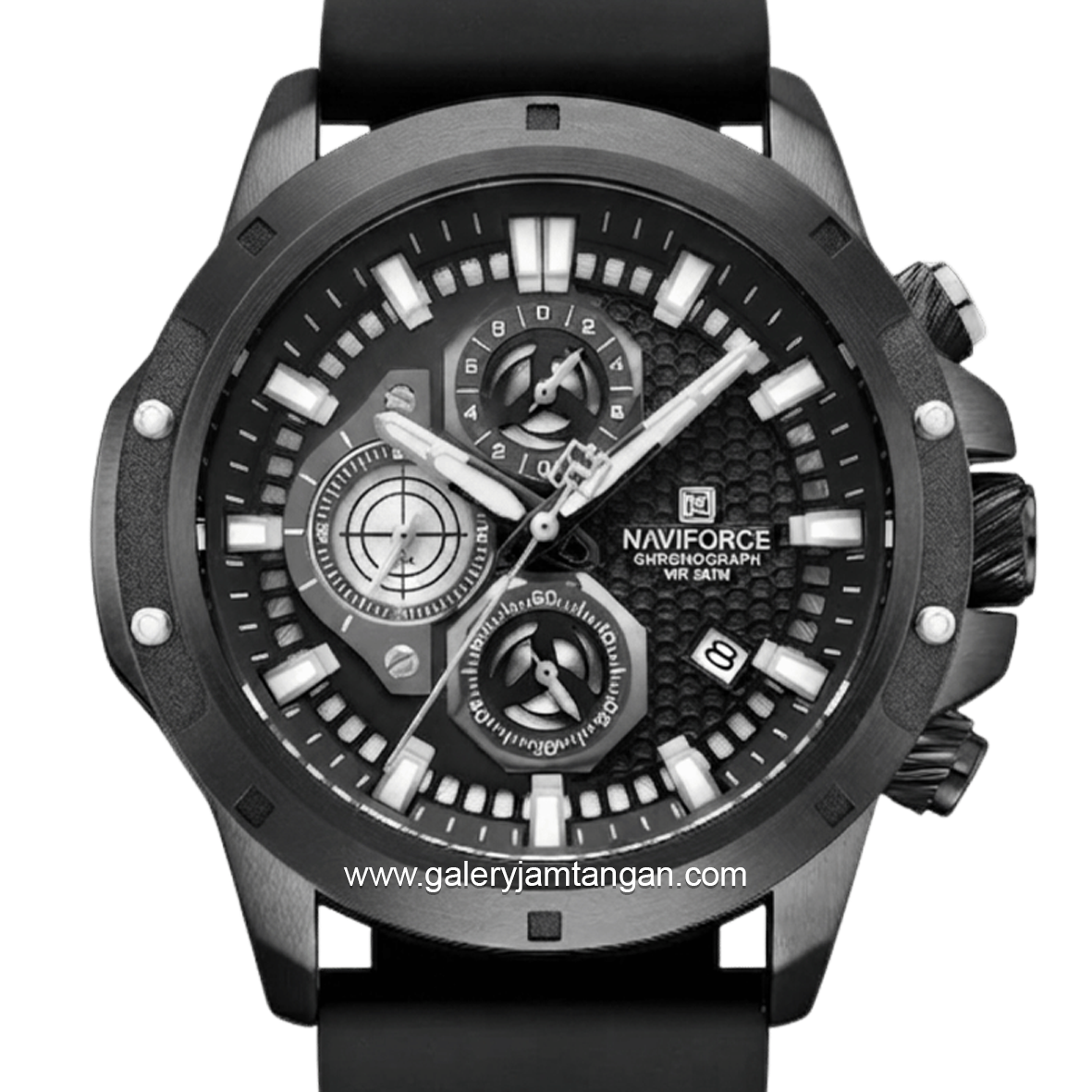 NAVIFORCE NF-8036M Chronograph Full Black Silicone Strap