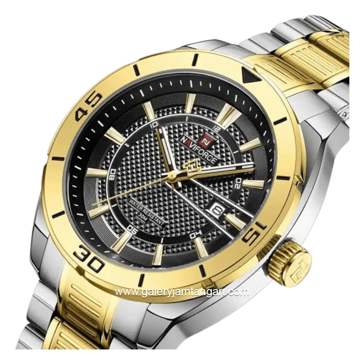 NAVIFORCE NF-9210 Silver Gold Dial Black Stainless Steel